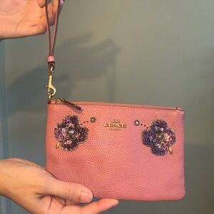 Coach Pink Tea Rose Wristlet